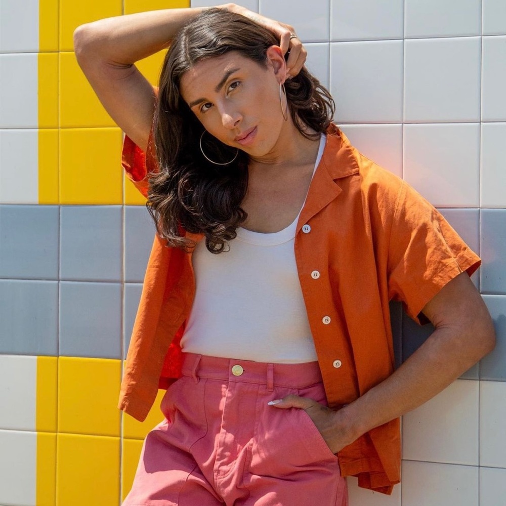Big Bud Press Size Medium Pantry Button Up in Burnt Orange